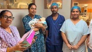 Family with newborn